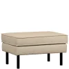 Online Wohnen Polsterhocker aus Boucle Stoff in Beige - Glamoure