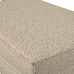Online Wohnen Polsterhocker aus Boucle Stoff in Beige - Glamoure