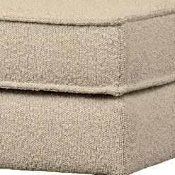 Online Wohnen Polsterhocker aus Boucle Stoff in Beige - Glamoure