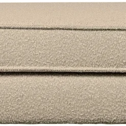 Online Wohnen Polsterhocker aus Boucle Stoff in Beige - Glamoure