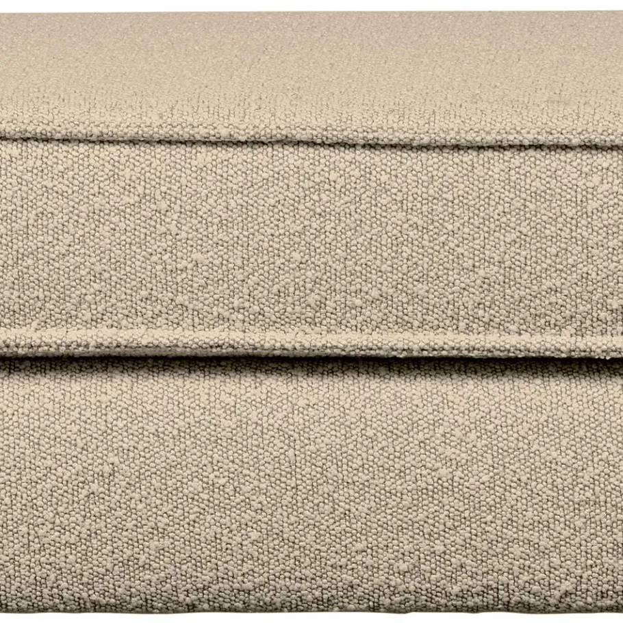 Online Wohnen Polsterhocker aus Boucle Stoff in Beige - Glamoure