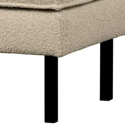 Online Wohnen Polsterhocker aus Boucle Stoff in Beige - Glamoure