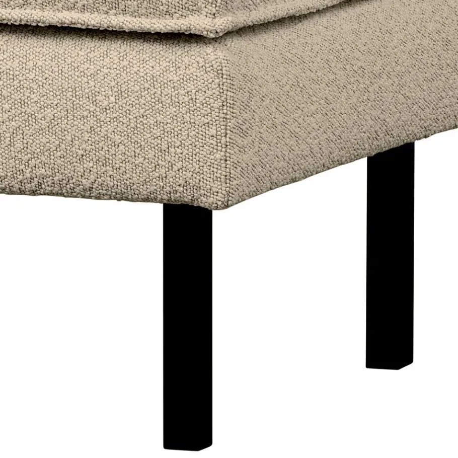 Online Wohnen Polsterhocker aus Boucle Stoff in Beige - Glamoure