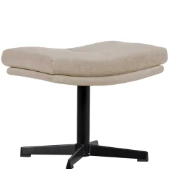 Outlet Wohnen Polsterhocker aus Chenille in Beige - Zirena