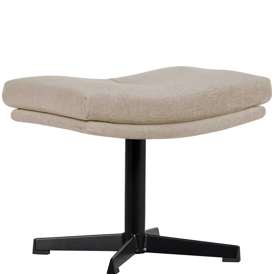 Outlet Wohnen Polsterhocker aus Chenille in Beige - Zirena