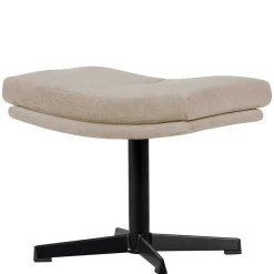 Outlet Wohnen Polsterhocker aus Chenille in Beige - Zirena