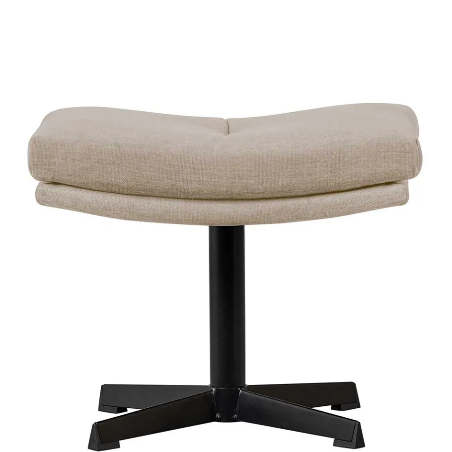 Outlet Wohnen Polsterhocker aus Chenille in Beige - Zirena