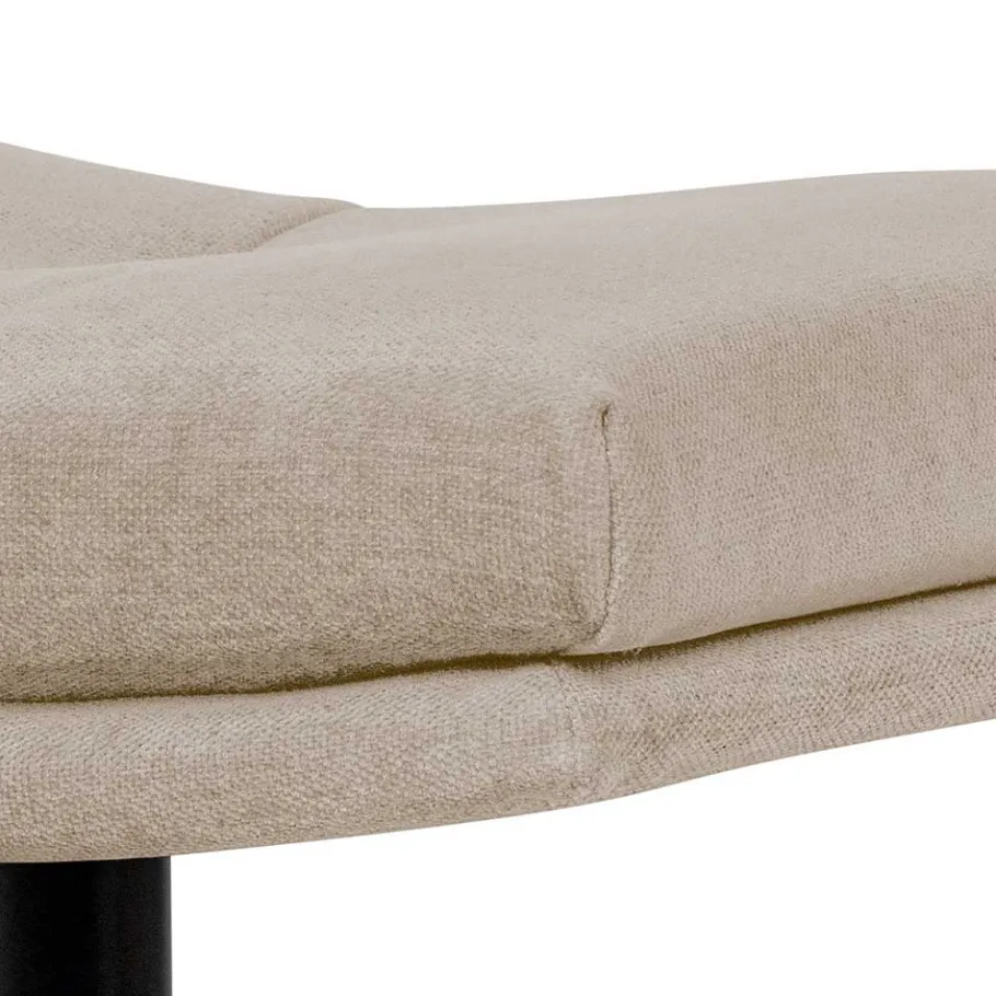 Outlet Wohnen Polsterhocker aus Chenille in Beige - Zirena