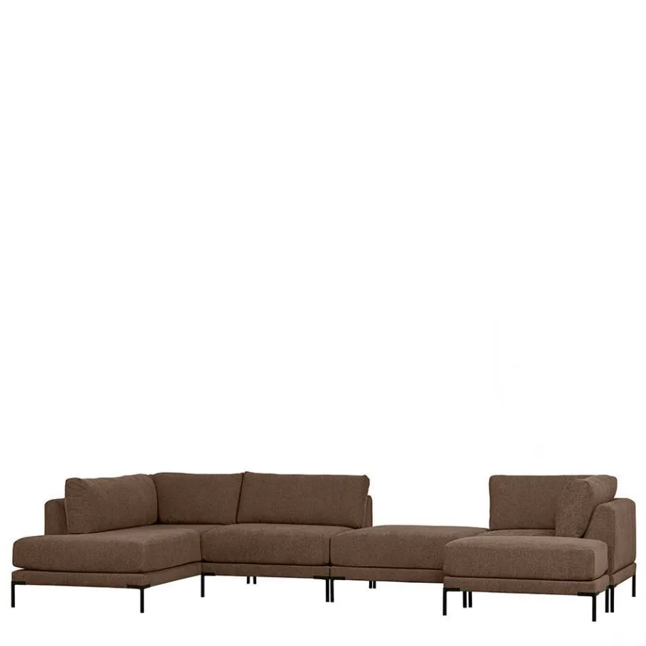 Discount Wohnen Polsterhocker in Braun und Schwarz - Ravonia