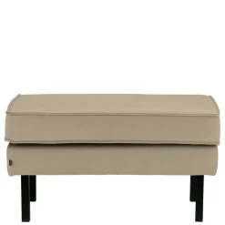 Outlet Wohnen Polsterhocker in Khaki Samt - Afeiro