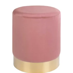 Best Wohnen Polsterhocker in Rosa & Messingfarben - Ontentas
