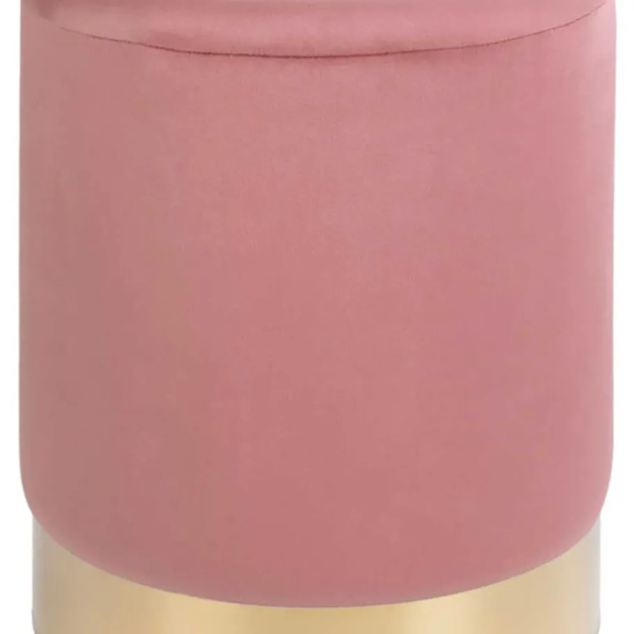 Best Wohnen Polsterhocker in Rosa & Messingfarben - Ontentas