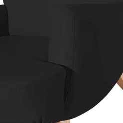 Clearance Wohnen Polsterhocker in Schwarz und Buche - Leverias