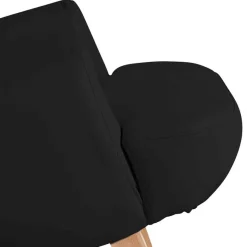 Clearance Wohnen Polsterhocker in Schwarz und Buche - Leverias