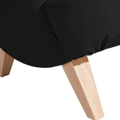 Clearance Wohnen Polsterhocker in Schwarz und Buche - Leverias