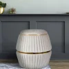New Wohnen Polsterhocker in Taupe und Gold - Bestern