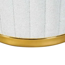 Outlet Wohnen Polsterhocker in Weiß mit Gold - Pianna