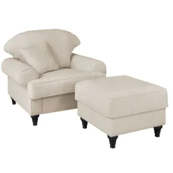 Sale Wohnen Polstersessel & Hocker in Beige - Merandes (zweiteilig)