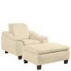 Hot Wohnen Polstersessel in Beige und Nussbaum Braun - Nando