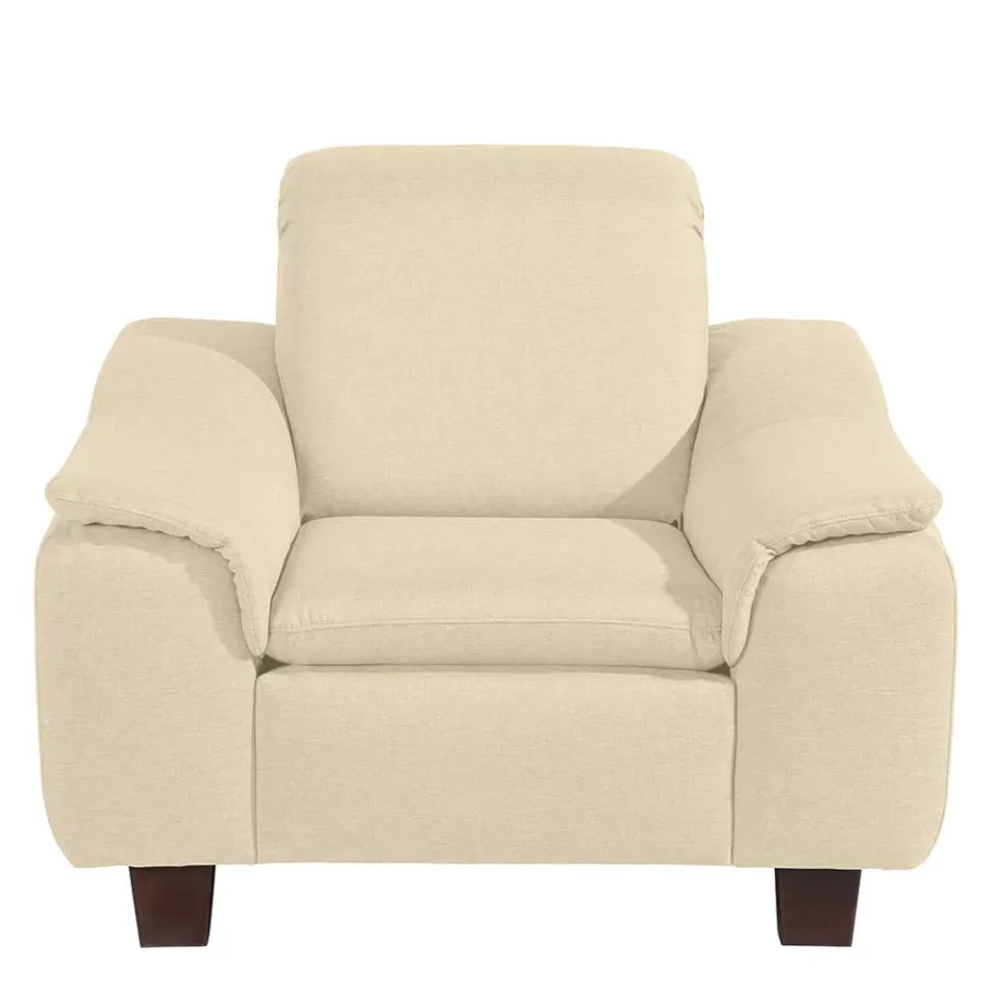 Hot Wohnen Polstersessel in Beige und Nussbaum Braun - Nando