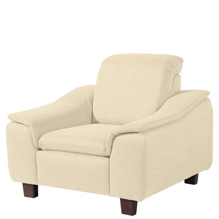 Hot Wohnen Polstersessel in Beige und Nussbaum Braun - Nando