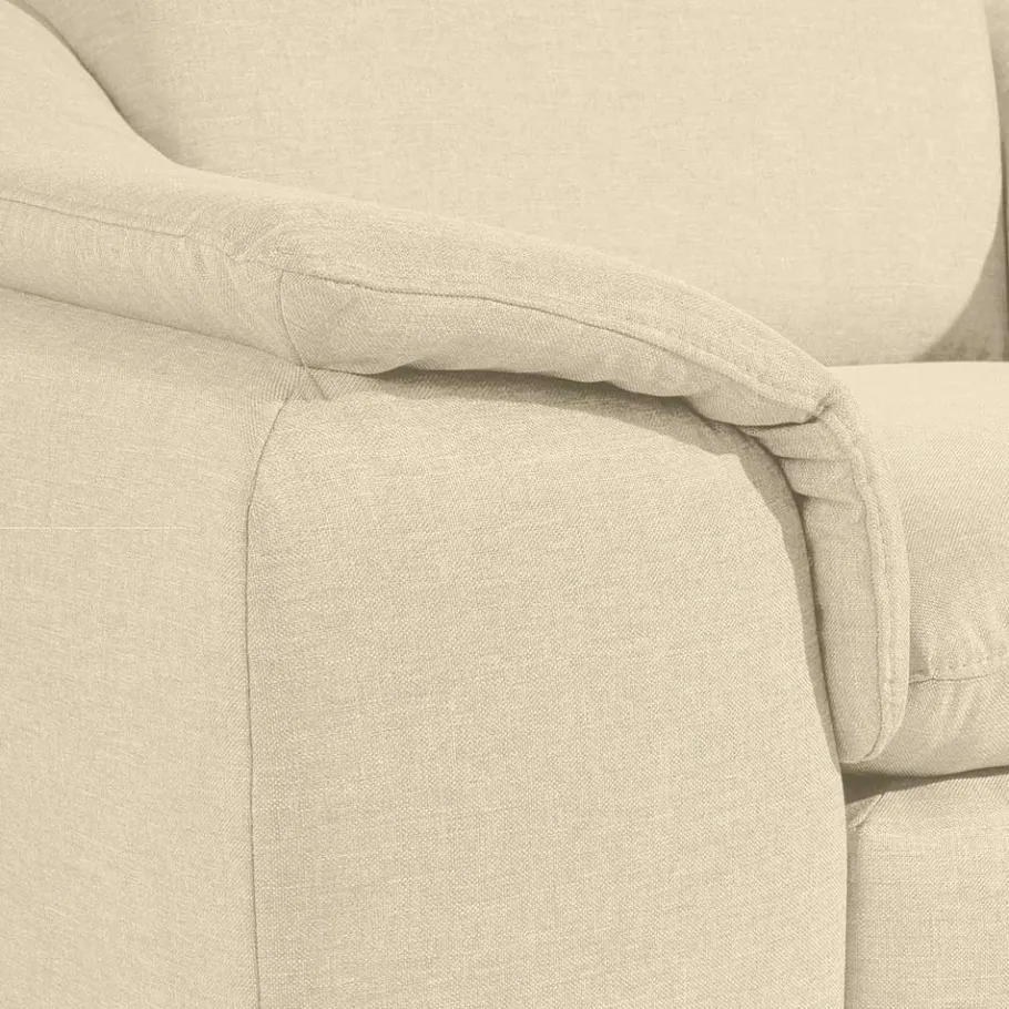 Hot Wohnen Polstersessel in Beige und Nussbaum Braun - Nando