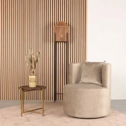 Wohnen Polstersessel in Beige Velours - Sealand