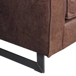 New Wohnen Polstersessel in Braun Recyclingleder - Sybilla
