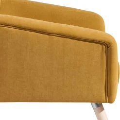 Discount Wohnen Polstersessel in Maisgelb Velours - Joina
