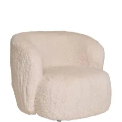 New Wohnen Polstersessel in Offwhite Webplüsch - Eddy