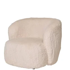 New Wohnen Polstersessel in Offwhite Webplüsch - Eddy