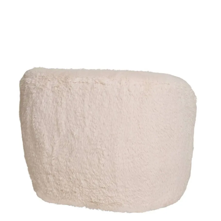 New Wohnen Polstersessel in Offwhite Webplüsch - Eddy