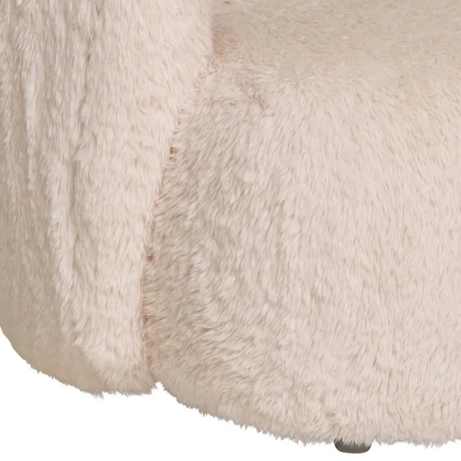 New Wohnen Polstersessel in Offwhite Webplüsch - Eddy