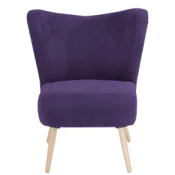 Discount Wohnen Polstersessel in Violett Velours - Coralla