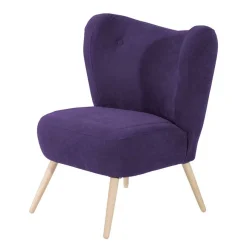 Discount Wohnen Polstersessel in Violett Velours - Coralla