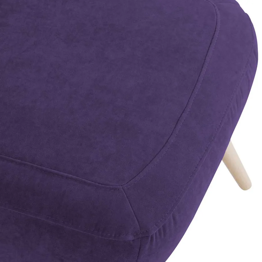 Discount Wohnen Polstersessel in Violett Velours - Coralla