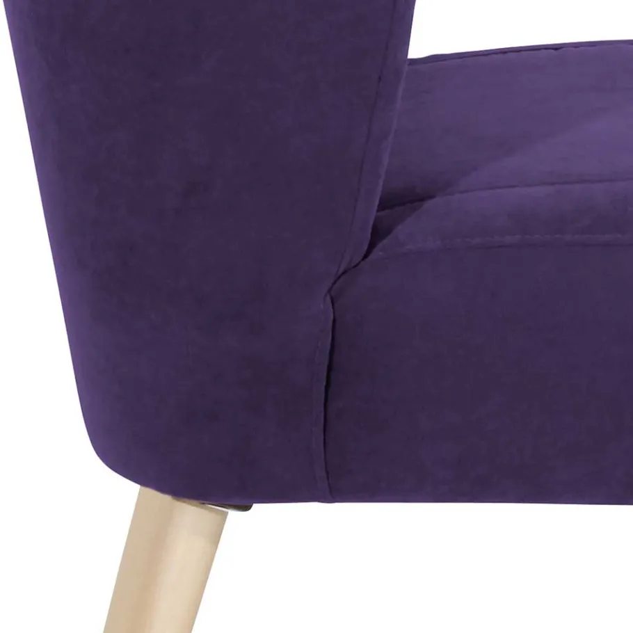 Discount Wohnen Polstersessel in Violett Velours - Coralla