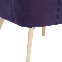 Discount Wohnen Polstersessel in Violett Velours - Coralla