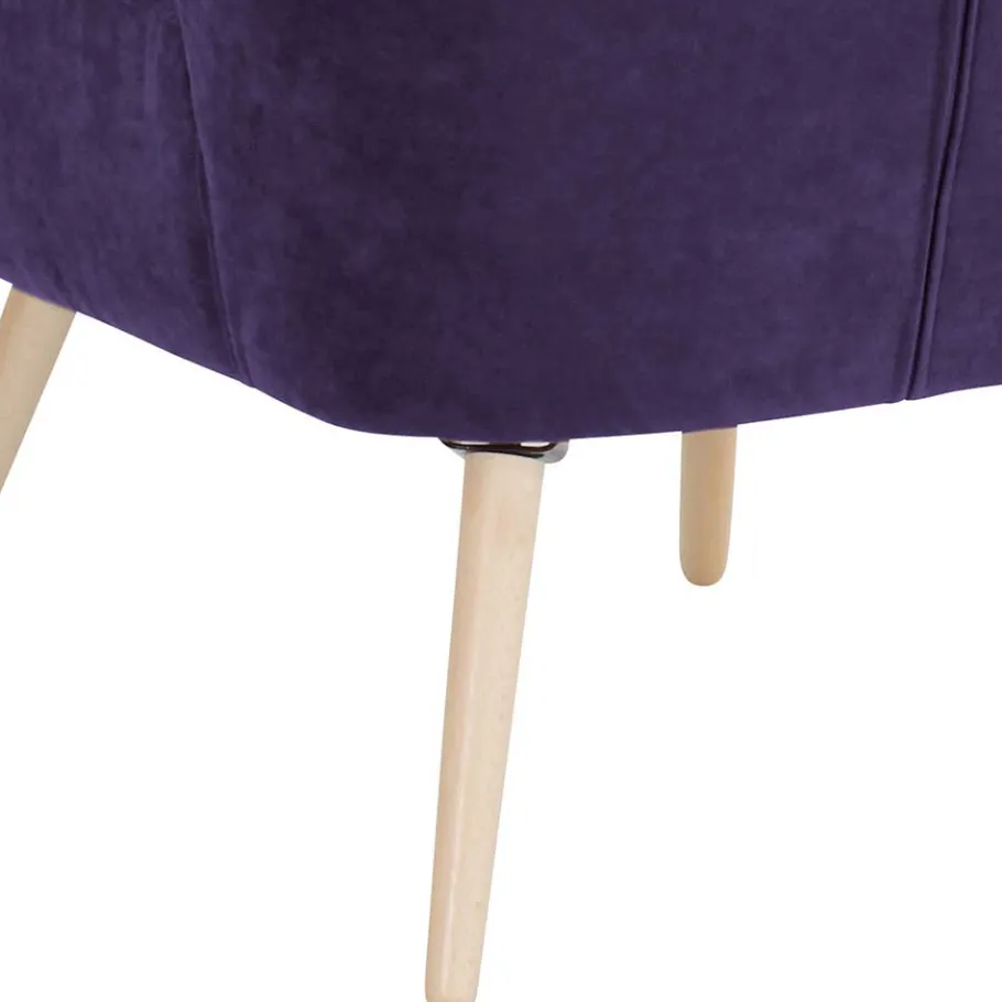 Discount Wohnen Polstersessel in Violett Velours - Coralla