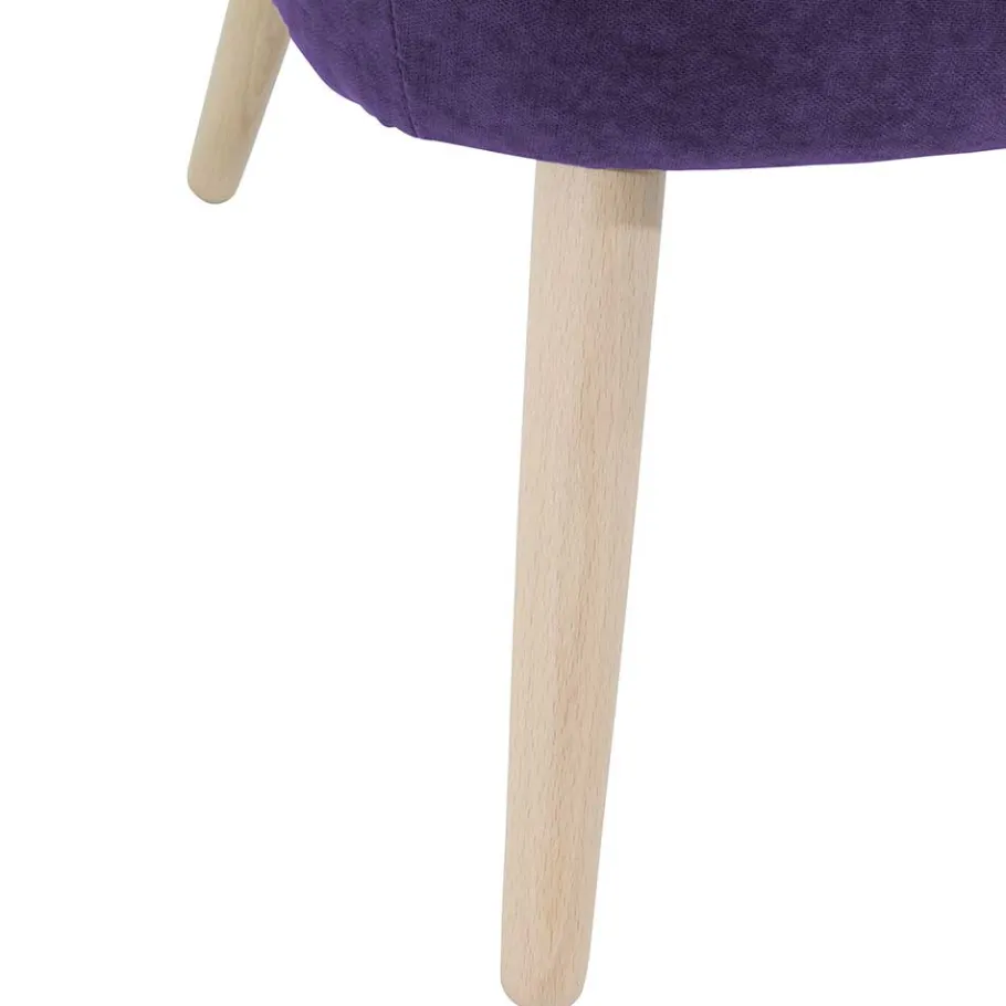 Discount Wohnen Polstersessel in Violett Velours - Coralla