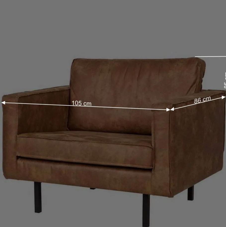 New Wohnen Polstersessel Trokey in Cognac Braun