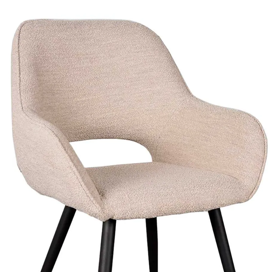 Sale Wohnen Polsterstühle aus Boucle in Beigegrau - Landhuis (2er Set)