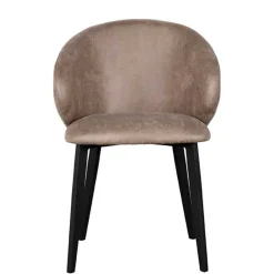 Clearance Wohnen Polsterstühle aus Microfaser in Taupe - Alisa (2er Set)