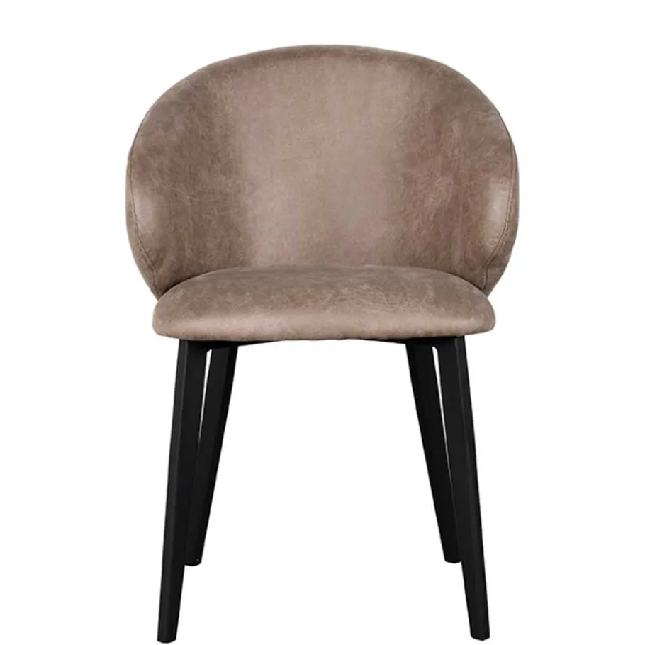 Clearance Wohnen Polsterstühle aus Microfaser in Taupe - Alisa (2er Set)