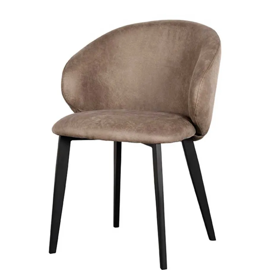 Clearance Wohnen Polsterstühle aus Microfaser in Taupe - Alisa (2er Set)
