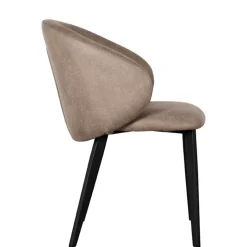 Clearance Wohnen Polsterstühle aus Microfaser in Taupe - Alisa (2er Set)
