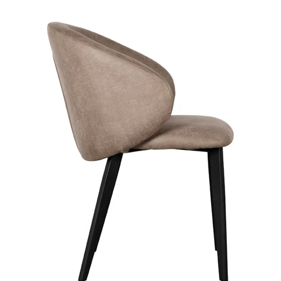 Clearance Wohnen Polsterstühle aus Microfaser in Taupe - Alisa (2er Set)