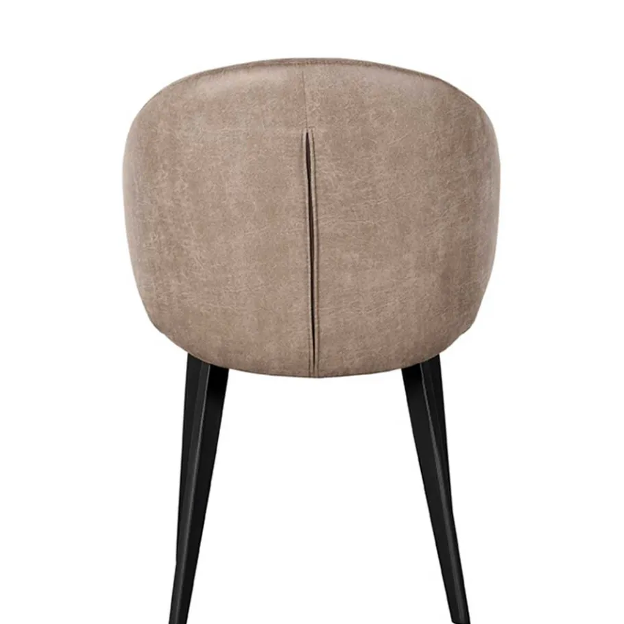 Clearance Wohnen Polsterstühle aus Microfaser in Taupe - Alisa (2er Set)