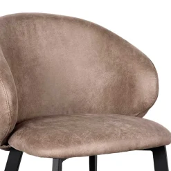 Clearance Wohnen Polsterstühle aus Microfaser in Taupe - Alisa (2er Set)