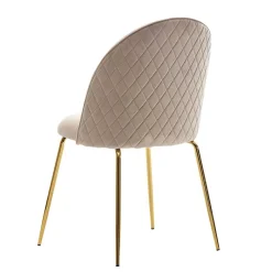 Hot Wohnen Polsterstühle in Beige & Gold - Labelsio (2er Set)